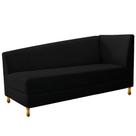 Recamier Valéria 140cm Lado Esquerdo de Quem Senta Sala de Estar Suede Preto - INCASA DECOR
