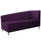 Recamier Valéria 140cm Lado Esquerdo de Quem Senta Sala de Estar Suede Roxo - INCASA DECOR