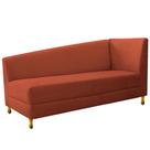 Recamier Valéria 140cm Lado Esquerdo de Quem Senta Sala de Estar Suede Terracota - INCASA DECOR