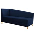 Recamier Valéria 185cm Lado Direito de Quem Senta Sala de Estar Suede Azul Marinho - INCASA DECOR