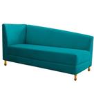 Recamier Valéria 185cm Lado Direito de Quem Senta Sala de Estar Suede Azul Turquesa - INCASA DECOR