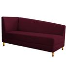 Recamier Valéria 185cm Lado Direito de Quem Senta Sala de Estar Suede Bordo - INCASA DECOR