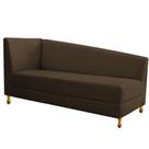 Recamier Valéria 185cm Lado Direito de Quem Senta Sala de Estar Suede Marrom - INCASA DECOR