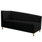 Recamier Valéria 185cm Lado Direito de Quem Senta Sala de Estar Suede Preto - INCASA DECOR