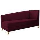 Recamier Valéria 185cm Lado Esquerdo de Quem Senta Sala de Estar Suede Bordo - INCASA DECOR