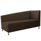 Recamier Valéria 185cm Lado Esquerdo de Quem Senta Sala de Estar Suede Marrom - INCASA DECOR