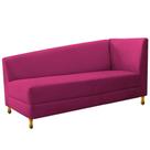 Recamier Valéria 185cm Lado Esquerdo de Quem Senta Sala de Estar Suede Pink - INCASA DECOR