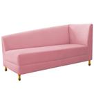Recamier Valéria 185cm Lado Esquerdo de Quem Senta Sala de Estar Suede Rosa Bebe - INCASA DECOR