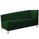 Recamier Valéria 185cm Lado Esquerdo de Quem Senta Sala de Estar Suede Verde - INCASA DECOR