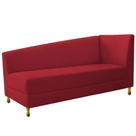 Recamier Valéria 185cm Lado Esquerdo de Quem Senta Sala de Estar Suede Vermelho - INCASA DECOR