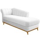 Recamier Vanessa 160cm Lado Direito Suede Branco - Amarena Móveis