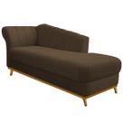 Recamier Vanessa 160cm Lado Direito Suede Marrom - Doce Sonho Móveis
