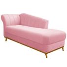 Recamier Vanessa 160cm Lado Direito Suede Rosa Bebê - Amarena Móveis