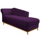 Recamier Vanessa 185cm Lado Direito Suede Roxo - Doce Sonho Móveis