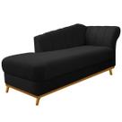 Recamier Vanessa 185cm Lado Esquerdo Suede Preto - Amarena Móveis