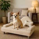 Recaminer Pet Sofá Cama Para Cachorro e Gato Luxo Boucle Bege