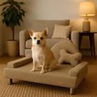 Recaminer Pet Sofá Cama Para Cachorro e Gato Luxo Linho Areia