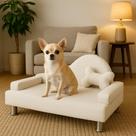 Recaminer Pet Sofá Cama Para Cachorro e Gato Luxo Linho Bege