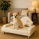 Recaminer Pet Sofá Cama Para Cachorro e Gato Luxo material sintético Bege