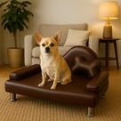 Recaminer Pet Sofá Cama Para Cachorro e Gato Luxo material sintético Marrom