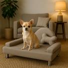 Recaminer Pet Sofá Cama Para Cachorro e Gato Luxo Suede Cappuccino