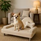 Recaminer Pet Sofá Cama Para Cachorro e Gato Luxo Veludo Bege