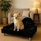 Recaminer Pet Sofá Cama Para Cachorro e Gato Luxo Veludo Preto