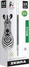 Recarga de caneta Zebra JK de 0,7 mm com tinta preta de ponto médio, pacote com 12 Recarga de caneta Zebra JK de 0,7 mm com tinta preta de ponto médio, pacote com 12