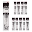 Recarga para caneta esferográfica Mitsubishi Jet Stream 0,7 mm preta, 10 unidades