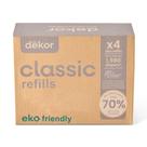 Recargas de baldes de fraldas Fraldas Dekor Classic 4 unidades sem perfume