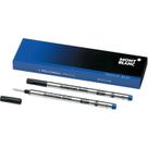 Recargas de canetas Montblanc 124504 Medium Royal Blue, pacote com 2