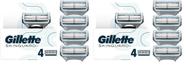 Recargas masculinas de 4 lâminas Razor Blades Gillette SkinGuard x2