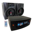 Receiver com 2 caixa de som bluetooth pendrive usb