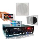 Receiver rc7000 500w + 16 arandelas quadradas brancas