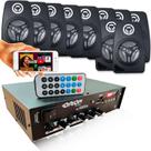 Receiver rc7000 500w + 5 pares caixas de parede pretas