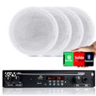 Receiver Som Ambiente Leson LSN1002BT Slim BT + 4 Arandelas Passivas 6P Redonda 55W 8R BR Orion Brancas