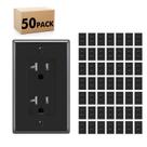Receptáculo de saída para decorador Micmi 20A 125V com placa de parede, pacote com 50 unidades