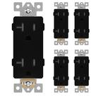 Receptáculo decorador LIDER LR20-TR-BK5P 20A 125V preto, pacote com 5 Receptáculo decorador LIDER LR20-TR-BK5P 20A 125V preto, pacote com 5