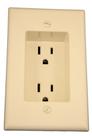Receptáculo duplex embutido Leviton 15A 1-Gang 689-T Light Ammond Receptáculo duplex embutido Leviton 15A 1-Gang 689-T Light Ammond