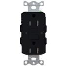 Receptáculo duplex GFCI Lutron 15 Amp, resistente a adulterações, preto