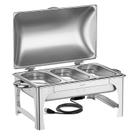 Rechaud 3 Cubas Inox 110V Tampa Basculante Tramontina 1/3 61040031