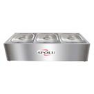 Rechaud Banho Maria Eletrico 220v Termico Inox 3 Cubas Spolu