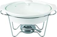 Rechaud de Porcelana Oval 1,5L com Base e Queimador 35x21,5x21,5cm Dynasty