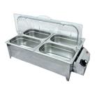 Rechaud Elétrico 750W 4 Cubas Inox Tampa Acrílico 127v