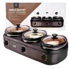 Rechaud Elétrico Triplo Buffet Member's Mark - Preto - 110v