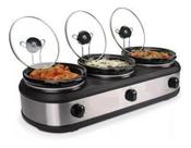Rechaud Elétrico Triplo Buffet Slow Cooker 127V Members Mark - Members Mark