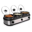 Rechaud Elétrico Triplo Buffet Slow Cooker Panela Ceramica