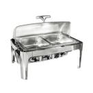 Rechaud inox 2 cubas 13 Litros banho maria tampa giratória basculante Richoa