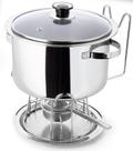 Rechaud Inox Banho Maria Bowl Embutido Buffet 6 peças 5,8 Litros Alta Qualidade Servir Pratos Quentes Sopas Feijão Feijoada