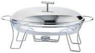 Rechaud Oval 2,4L em Vidro com Tampa em Aço Inox Mimo Style 9546 - RD23364